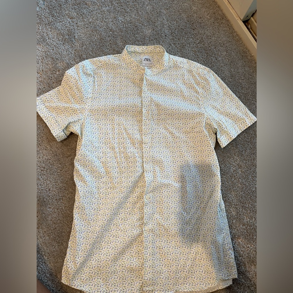 Zara Men Chinese Collar Button Down Shirt